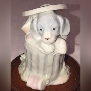 Vintage George Good Puppy in a Trash Can in Pastels